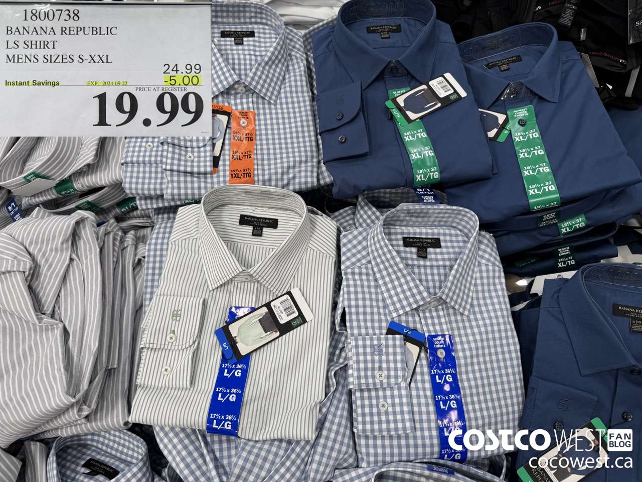 1800738 BANANA REPUBLIC LS SHIRT MENS SIZES S-XXL ($5.00 INSTANT SAVINGS EXPIRES ON 2024-09-22) $19.99