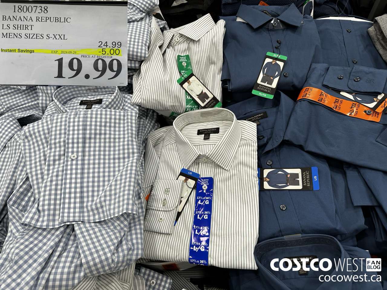 1800738 BANANA REPUBLIC LS SHIRT MENS SIZES S-XXL ($5.00 INSTANT SAVINGS EXPIRES ON 2024-09-29) $19.99