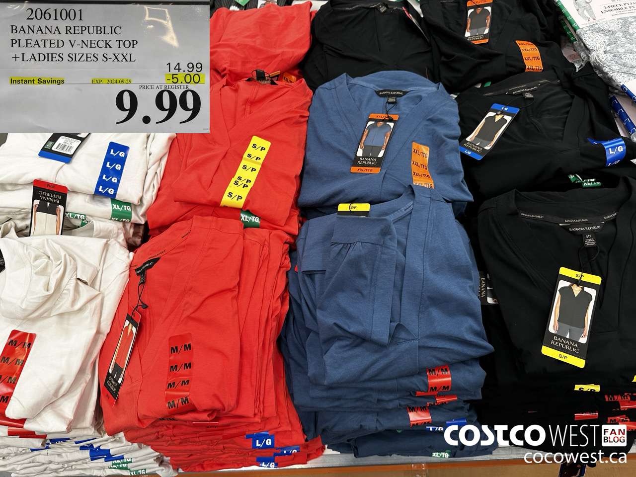 2061001 BANANA REPUBLIC PLEATED V-NECK TOP LADIES SIZES S-XXL ($5.00 INSTANT SAVINGS EXPIRES ON 2024-09-29) $9.99