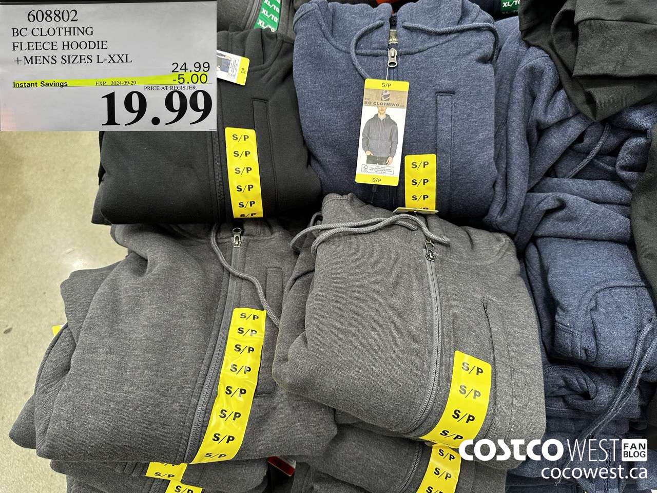 608802 BC CLOTHING FLEECE HOODIE MENS SIZES L-XXL ($5.00 INSTANT SAVINGS EXPIRES ON 2024-09-29) $19.99