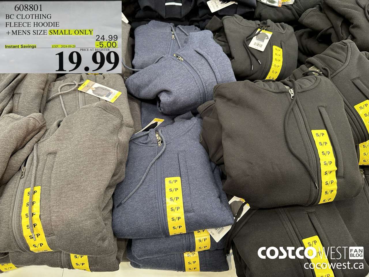 608801 BC CLOTHING FLEECE HOODIE MENS SIZE SMALL ONLY ($5.00 INSTANT SAVINGS EXPIRES ON 2024-09-29) $19.99