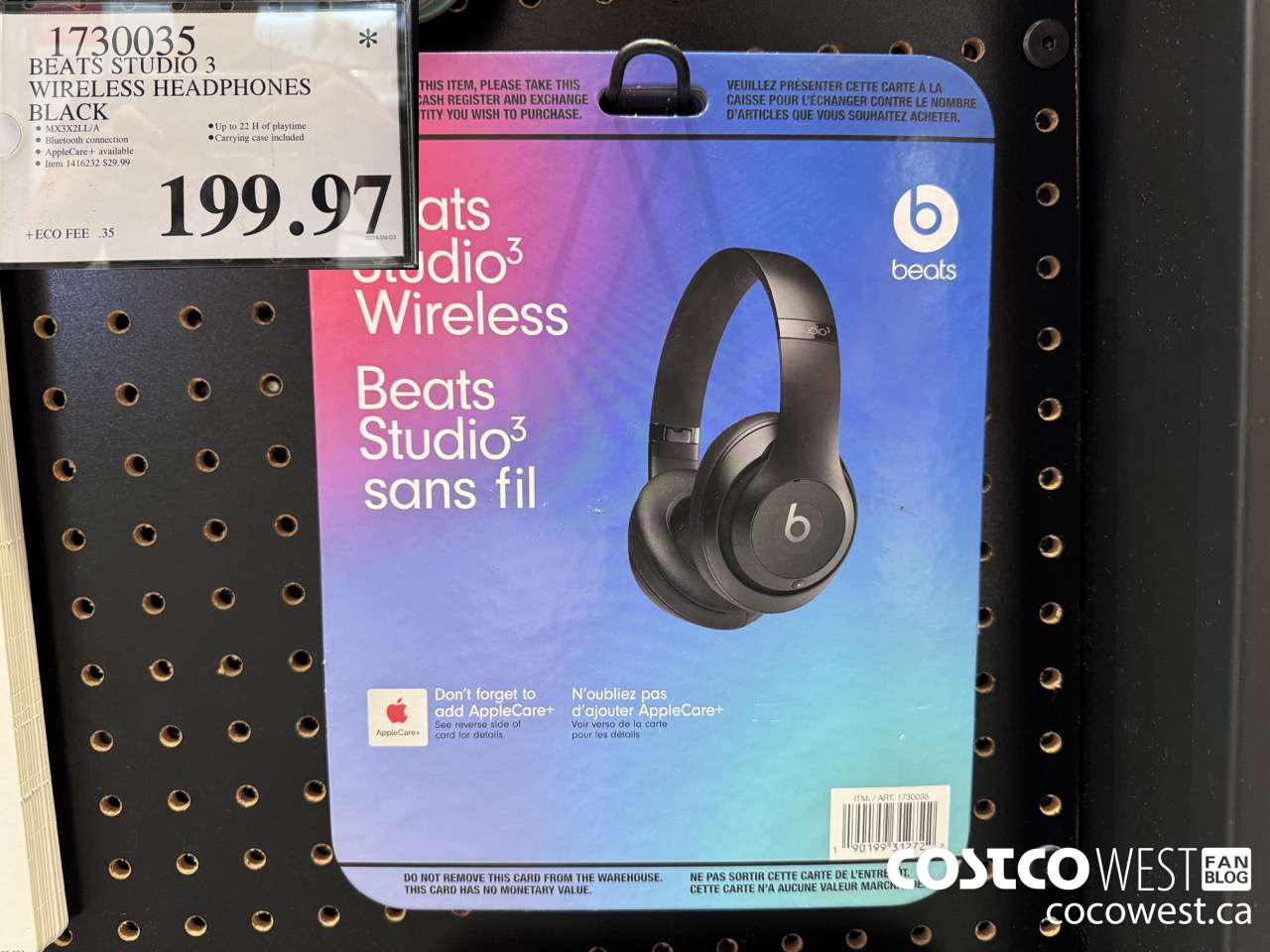 1730035 BEATS STUDIO 3 WIRELESS HEADPHONES BLACK $199.97