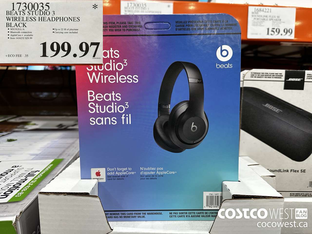 1730035 BEATS STUDIO 3 WIRELESS HEADPHONES BLACK $199.97