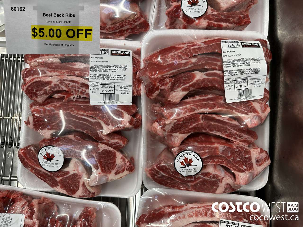 60162 BEEF BACK RIBS ($5.00 INSTANT SAVINGS)