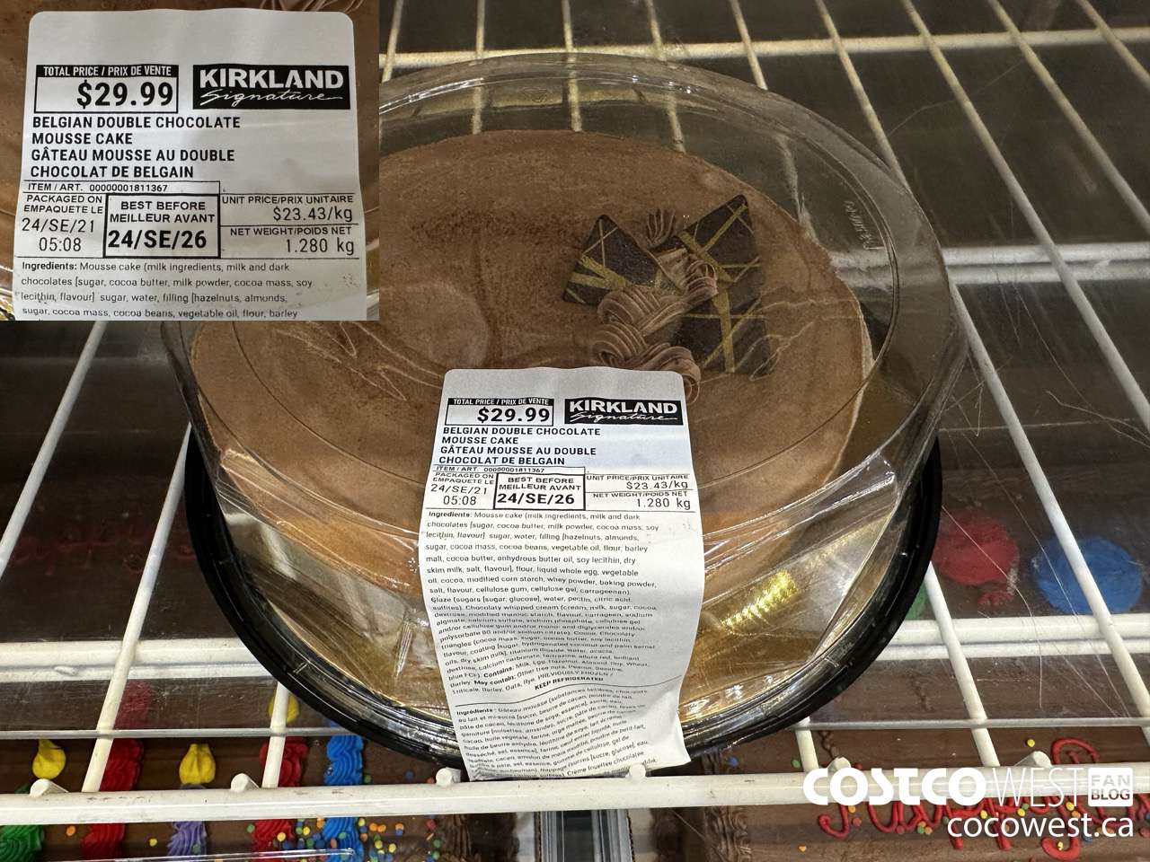 1811367 BELGIAN DOUBLE CHOCOLATE MOUSSE CAKE $29.99