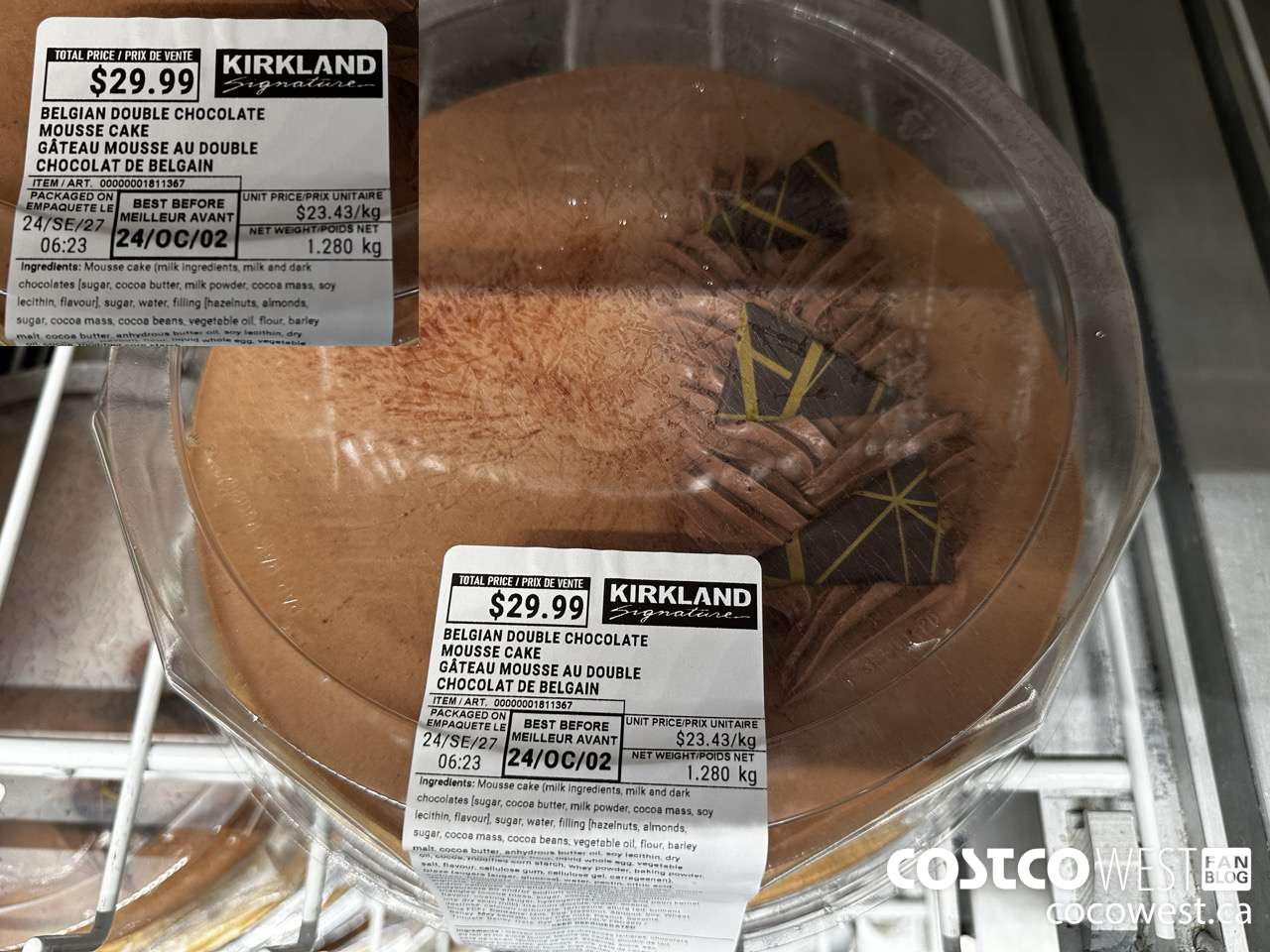 1811367 BELGIAN DOUBLE CHOCOLATE MOUSSE CAKE $29.99