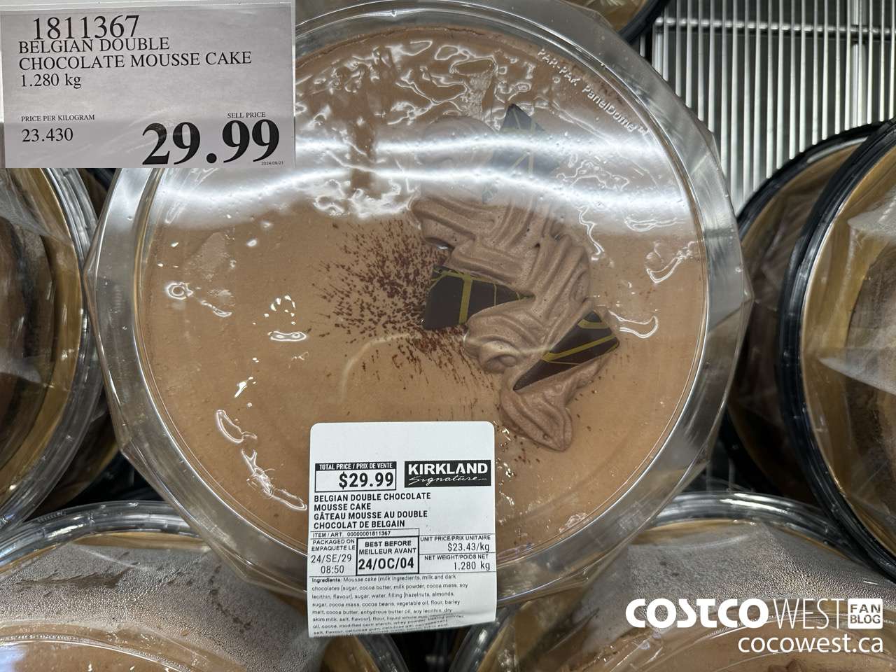 1811367 BELGIAN DOUBLE CHOCOLATE MOUSSE CAKE $29.99