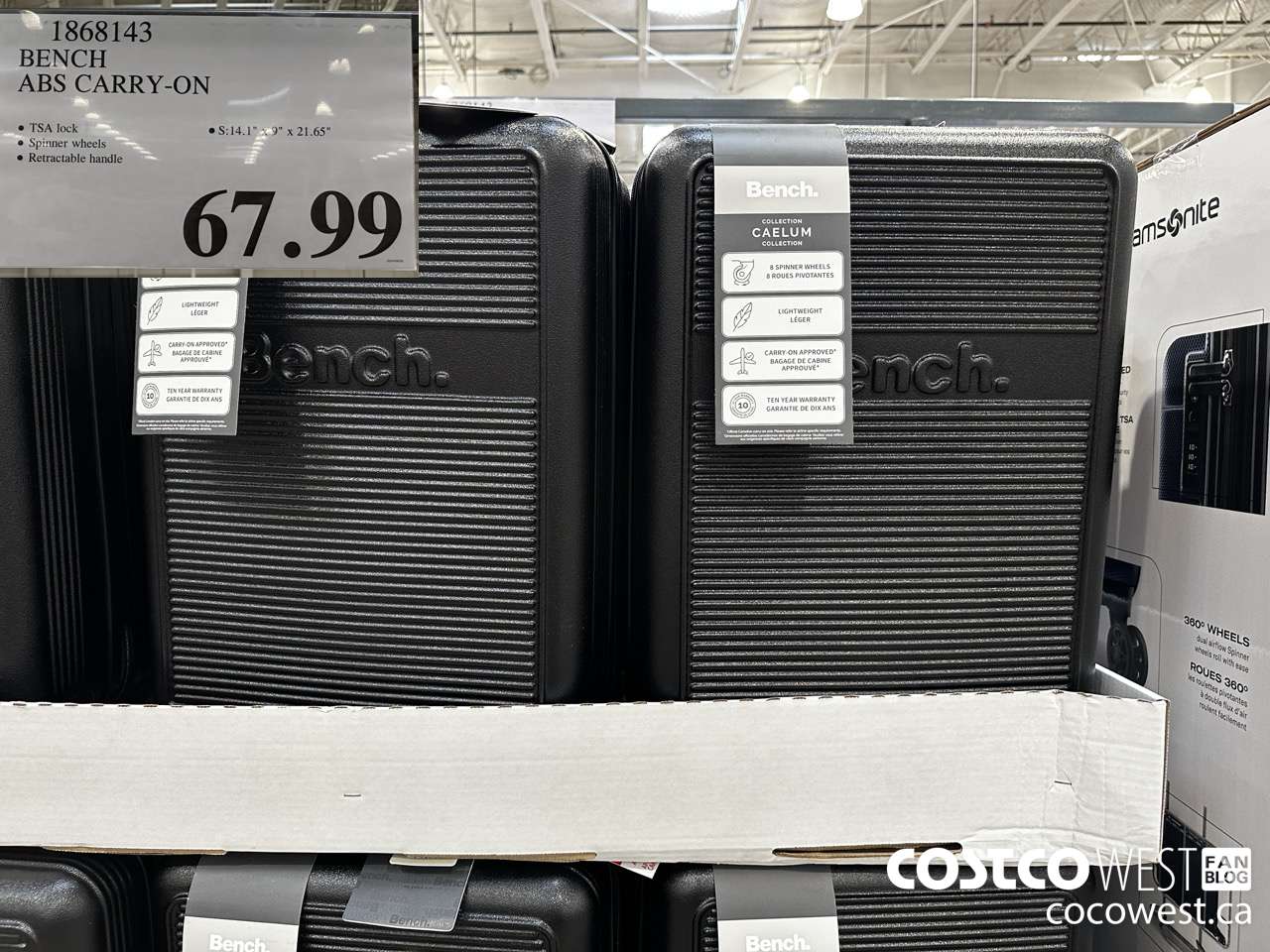 1878143 BENCH ABS CARRY-ON $67.99