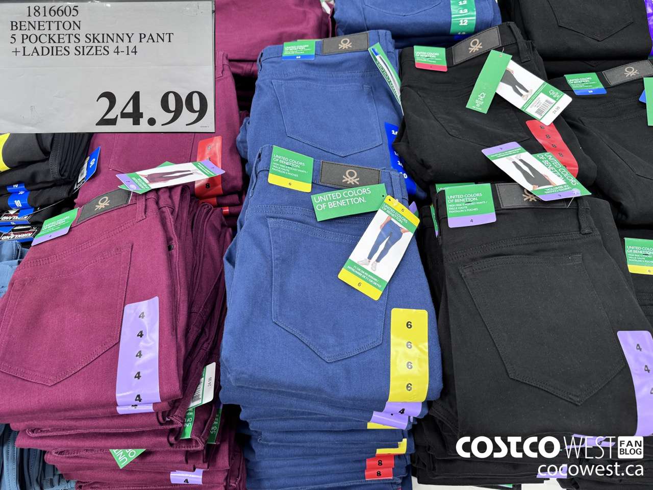 1816605 BENETTON 5 POCKETS SKINNY PANT LADIES SIZES 4-14 $24.99