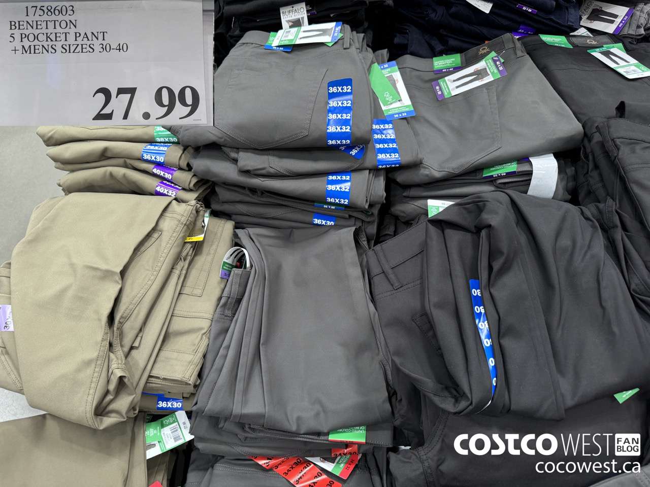 1758603 BENETTON 5 POCKET PANT MENS SIZES 30-40 $27.99