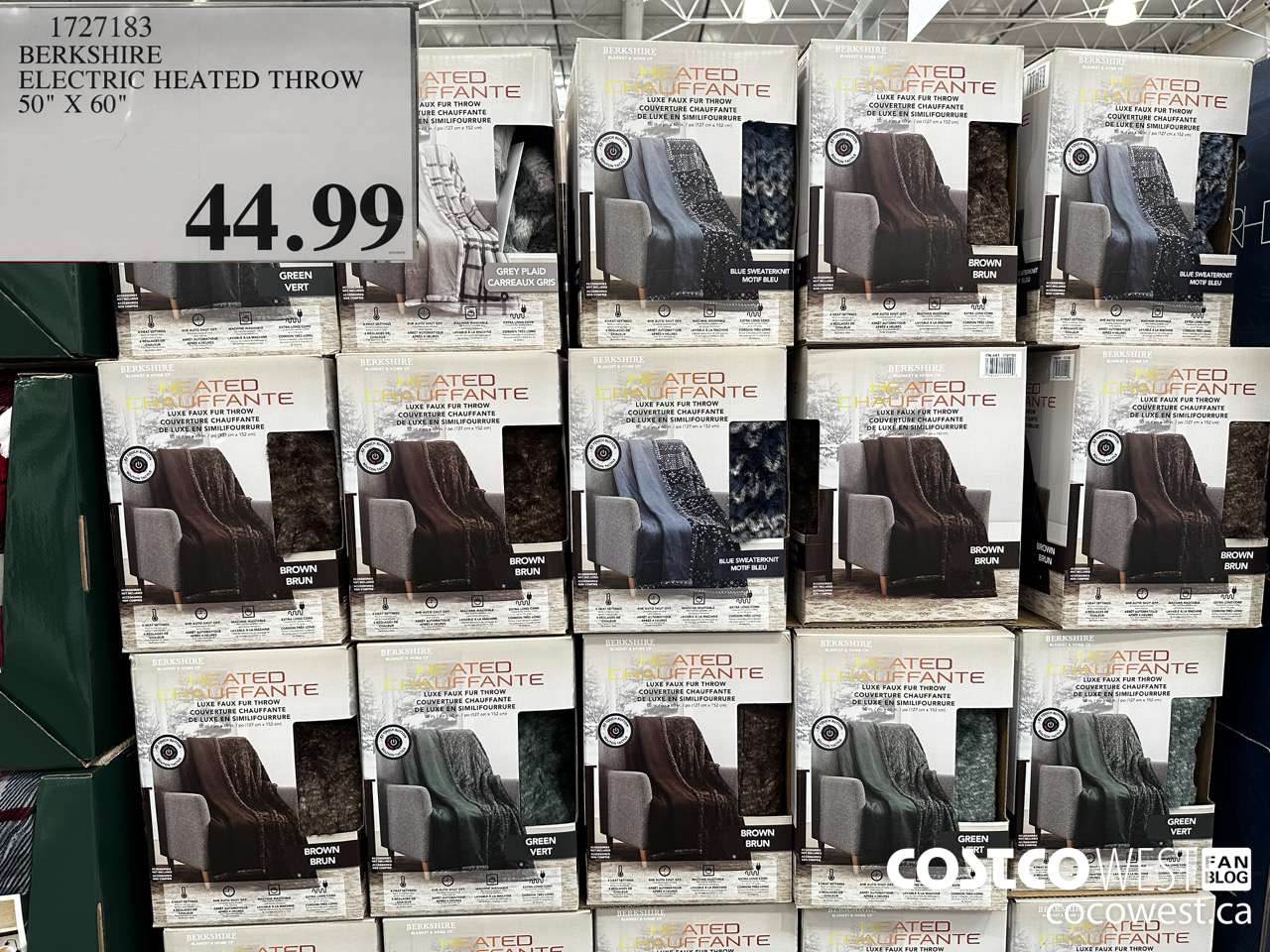 1727183 BERKSHIRE ELECTRIC HEATED THROW 50