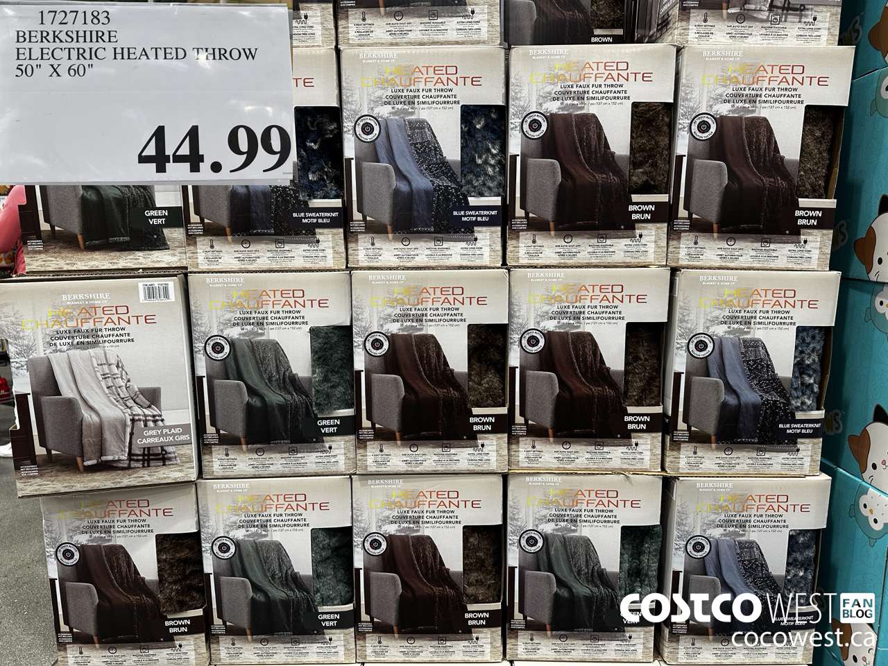 1727183 BERKSHIRE ELECTRIC HEATED THROW 50