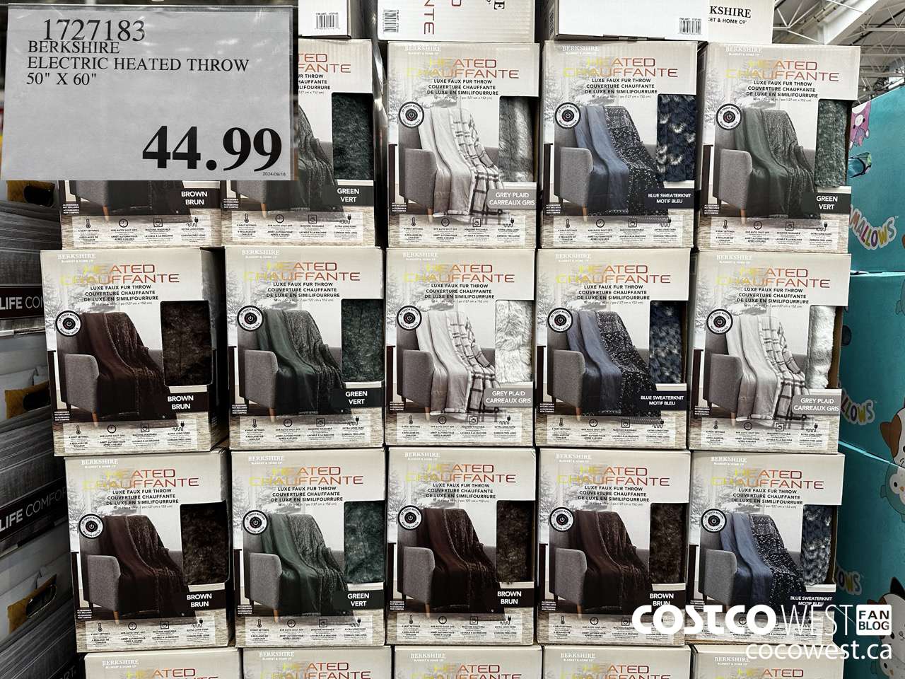 1727183 BERKSHIRE ELECTRIC HEATED THROW 50