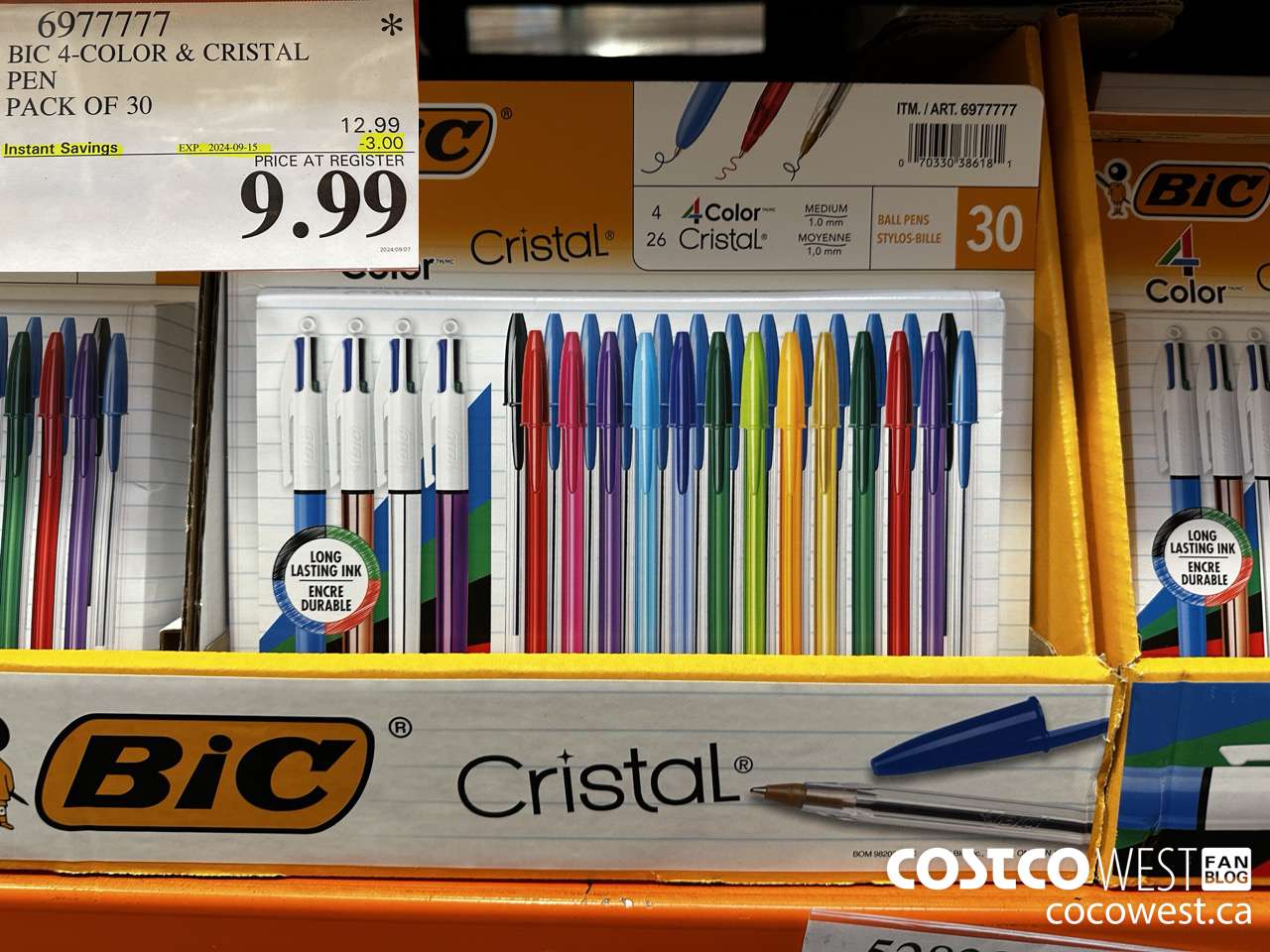 6977777 BIC 4-COLOR & CRISTAL PEN PACK OF 30 ($3.00 INSTANT SAVINGS EXPIRES ON 2024-09-15) $9.99