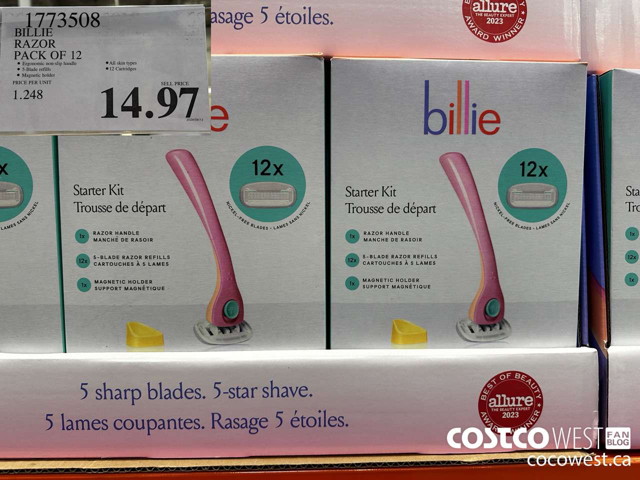 1773508 BILLIE RAZOR PACK OF 12 $14.97