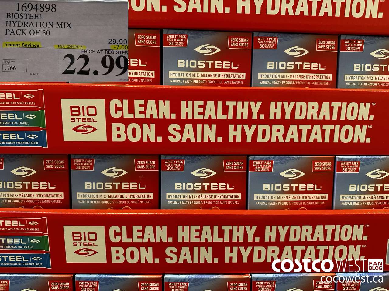 1694898 BIOSTEEL HYDRATION MIX PACK OF 30 ($7.00 INSTANT SAVINGS EXPIRES ON 2024-09-15) $22.99