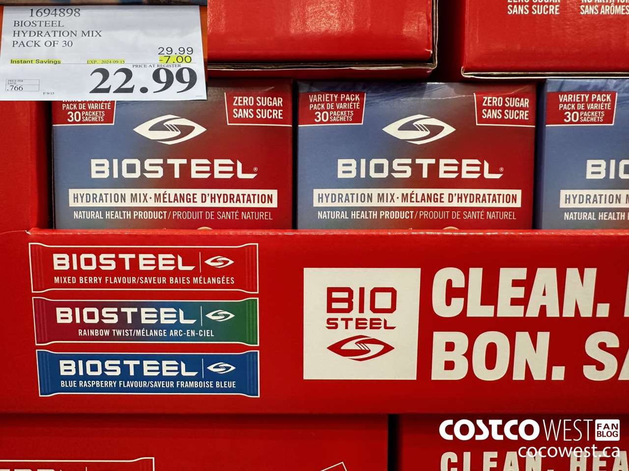 1694898 BIOSTEEL HYDRATION MIX PACK OF 30 ($7.00 INSTANT SAVINGS EXPIRES ON 2024-09-15) $22.99