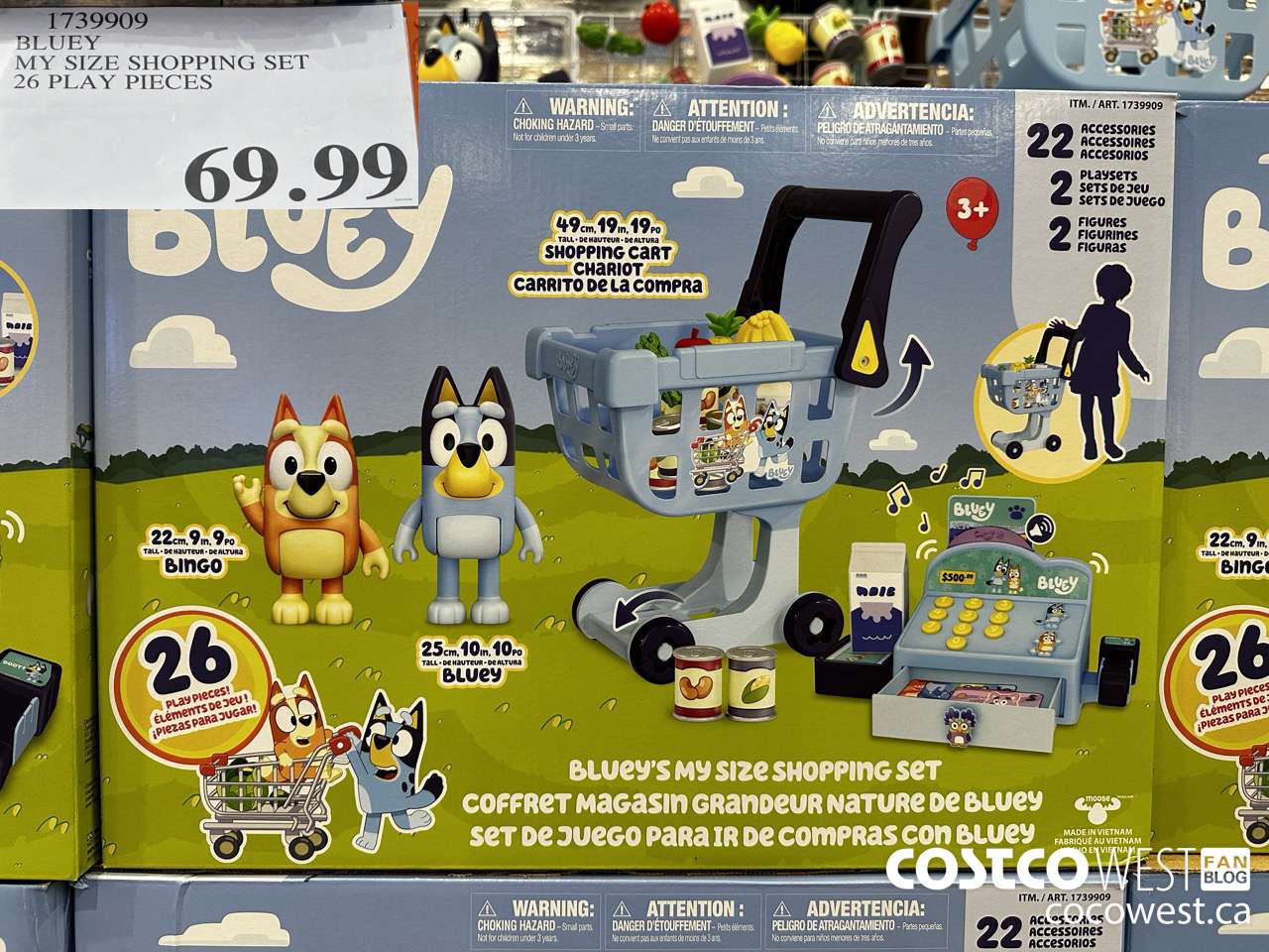 1739909 BLUEY MY SIZE SHOPPING SET 26 PLAY PIECES $69.99