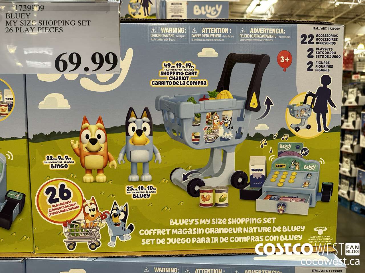 1739909 BLUEY MY SIZE SHOPPING SET 26 PLAY PIECES $69.99