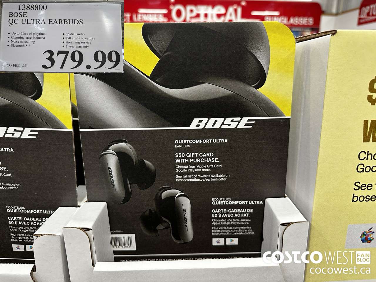 1388800 BOSE QC ULTRA EARBUDS $379.99