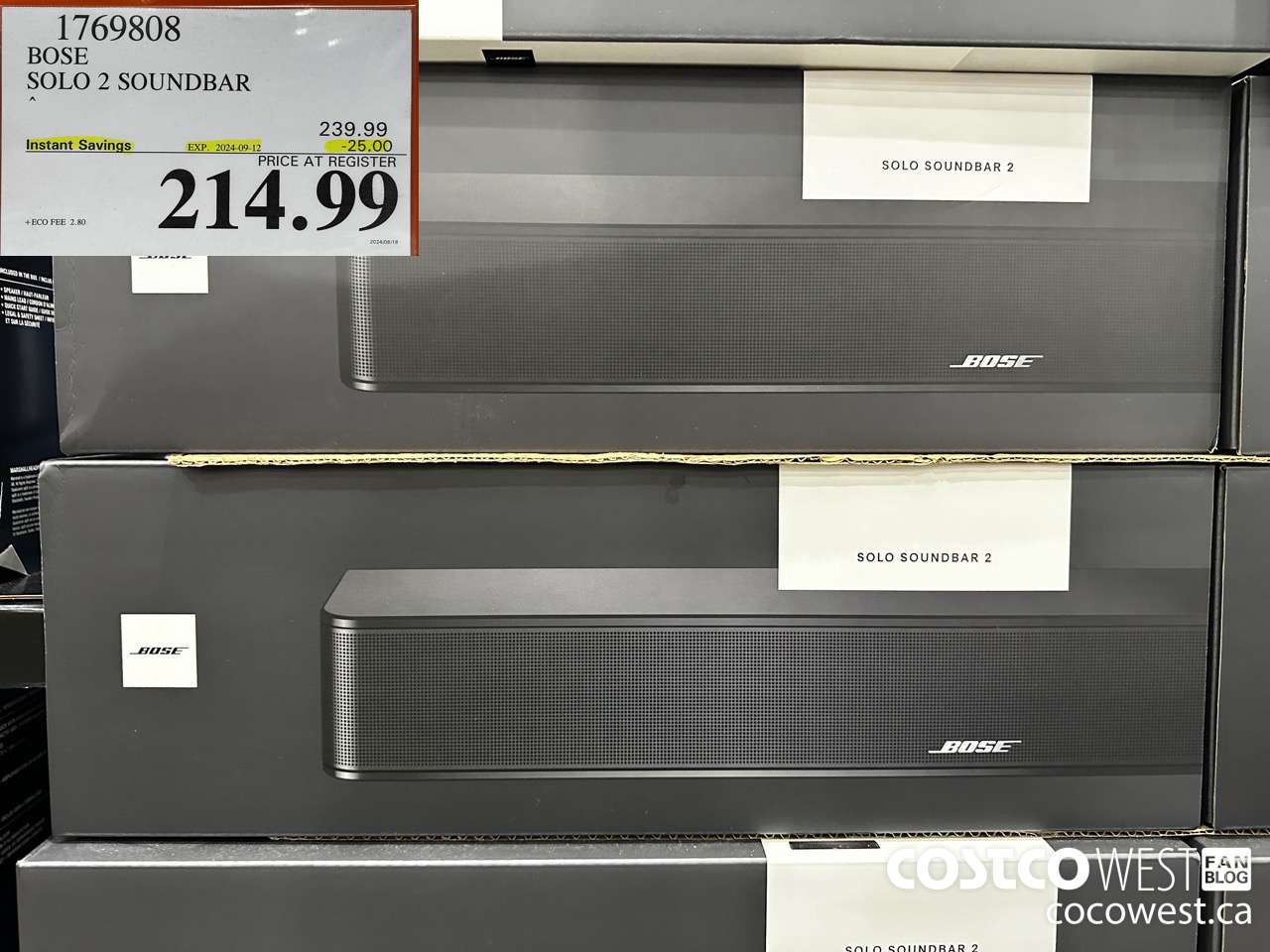1769808 BOSE SOLO 2 SOUNDBAR ($25.00 INSTANT SAVINGS EXPIRES ON 2024-09-12) $214.99