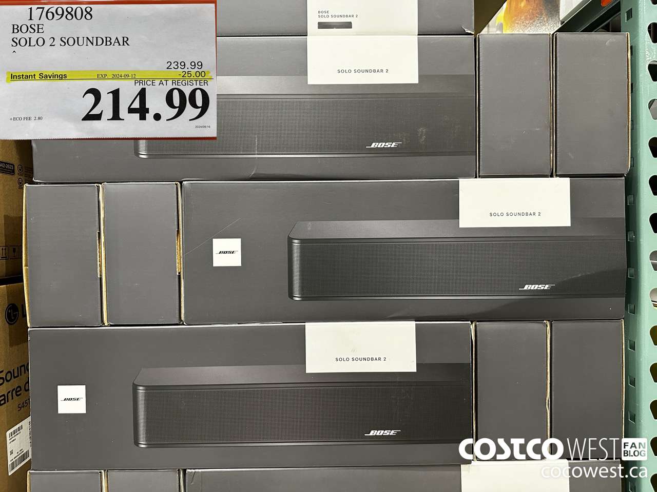 1769808 BOSE SOLO 2 SOUNDBAR ($25.00 INSTANT SAVINGS EXPIRES ON 2024-09-12) $214.99