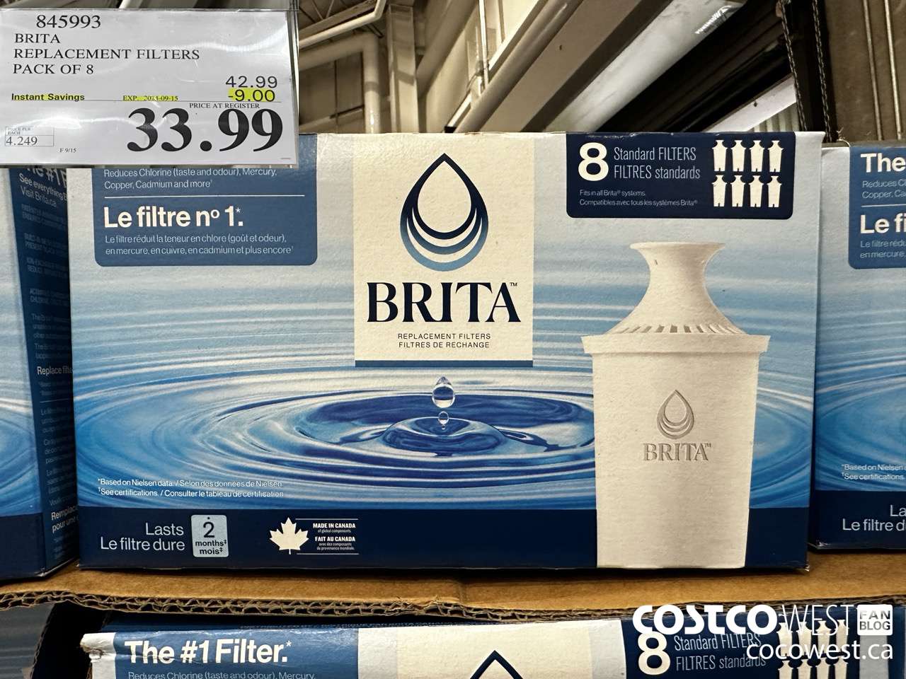845993 BRITA REPLACEMENT FILTERS PACK OF 8 ($9.00 INSTANT SAVINGS EXPIRES ON 2024-09-15) $33.99