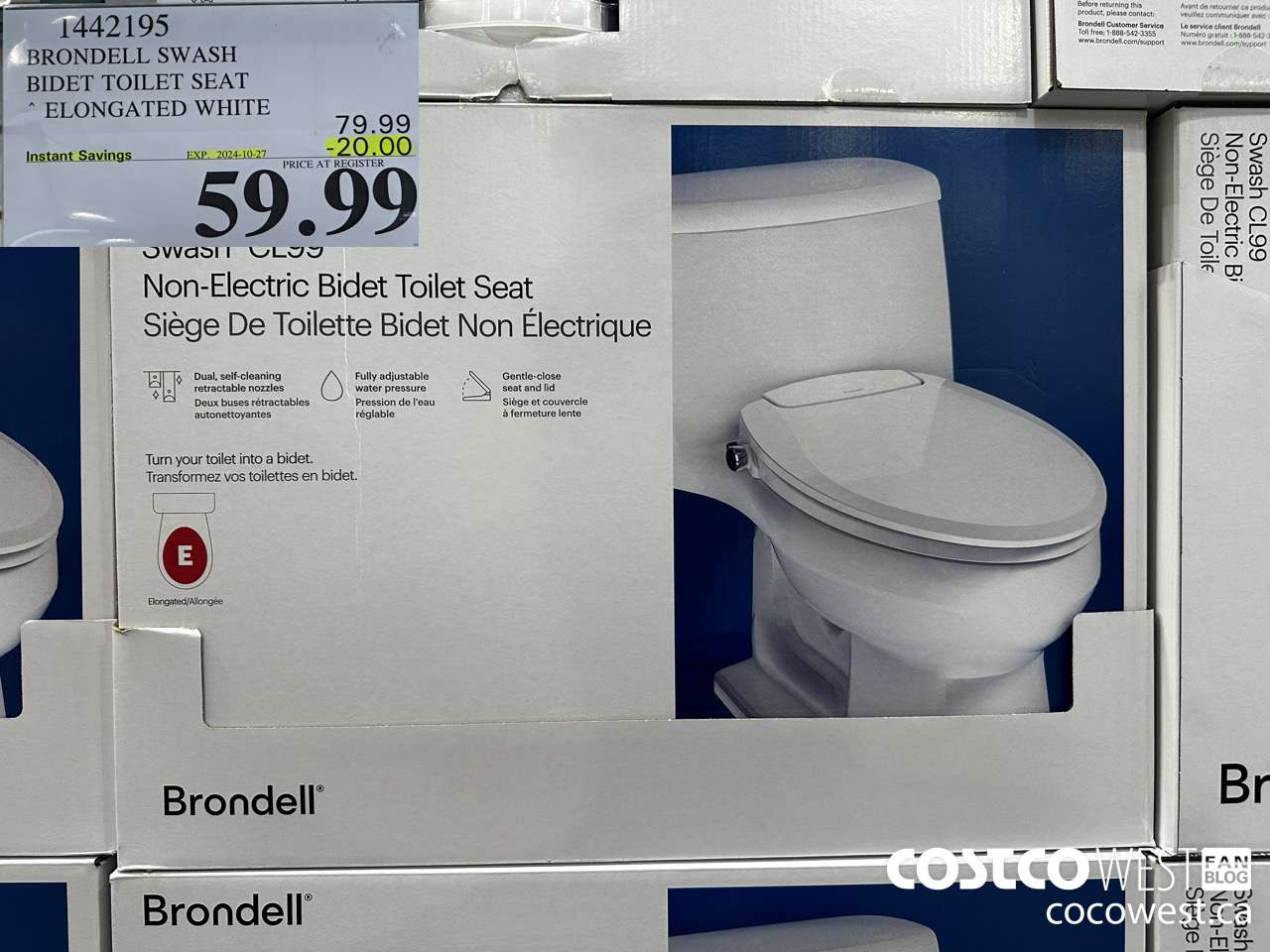 1442195 BRONDELL SWASH BIDET TOILET SEAT ELONGATED WHITE ($20.00 INSTANT SAVINGS EXPIRES ON 2024-10-27) $59.99