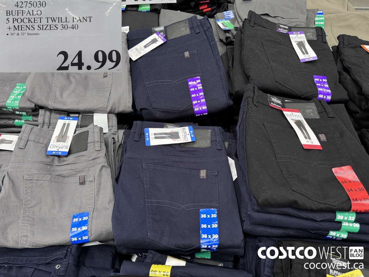 4275030 BUFFALO 5 POCKET TWILL PANT MENS SIZES 30-40 $24.99