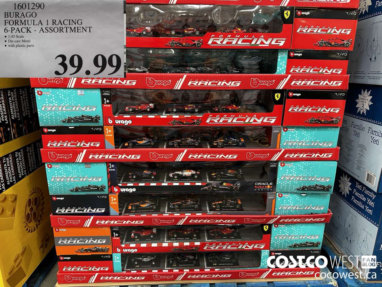 1601290 BURAGO FORMULA 1 RACING 6-PACK ASSORTMENT $39.99