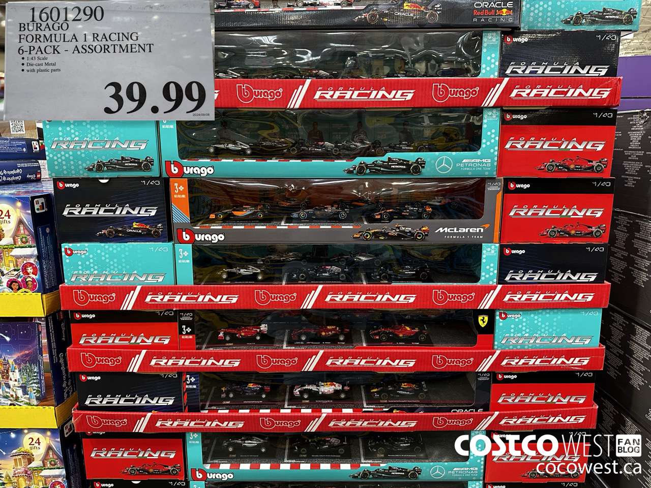 1601290 BURAGO FORMULA 1 RACING 6-PACK ASSORTMENT $39.99