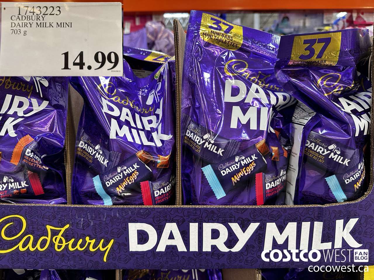 1743223 CADBURY DAIRY MILK MINI 703G $14.99