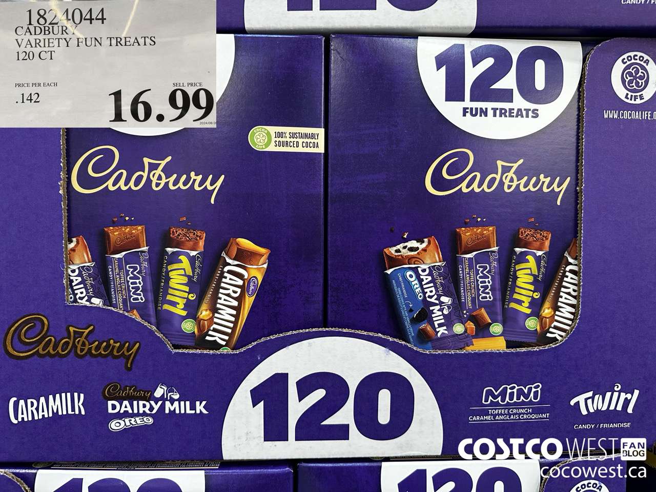 1824044 CADBURY VARIETY FUN TREATS 120 CT $16.99