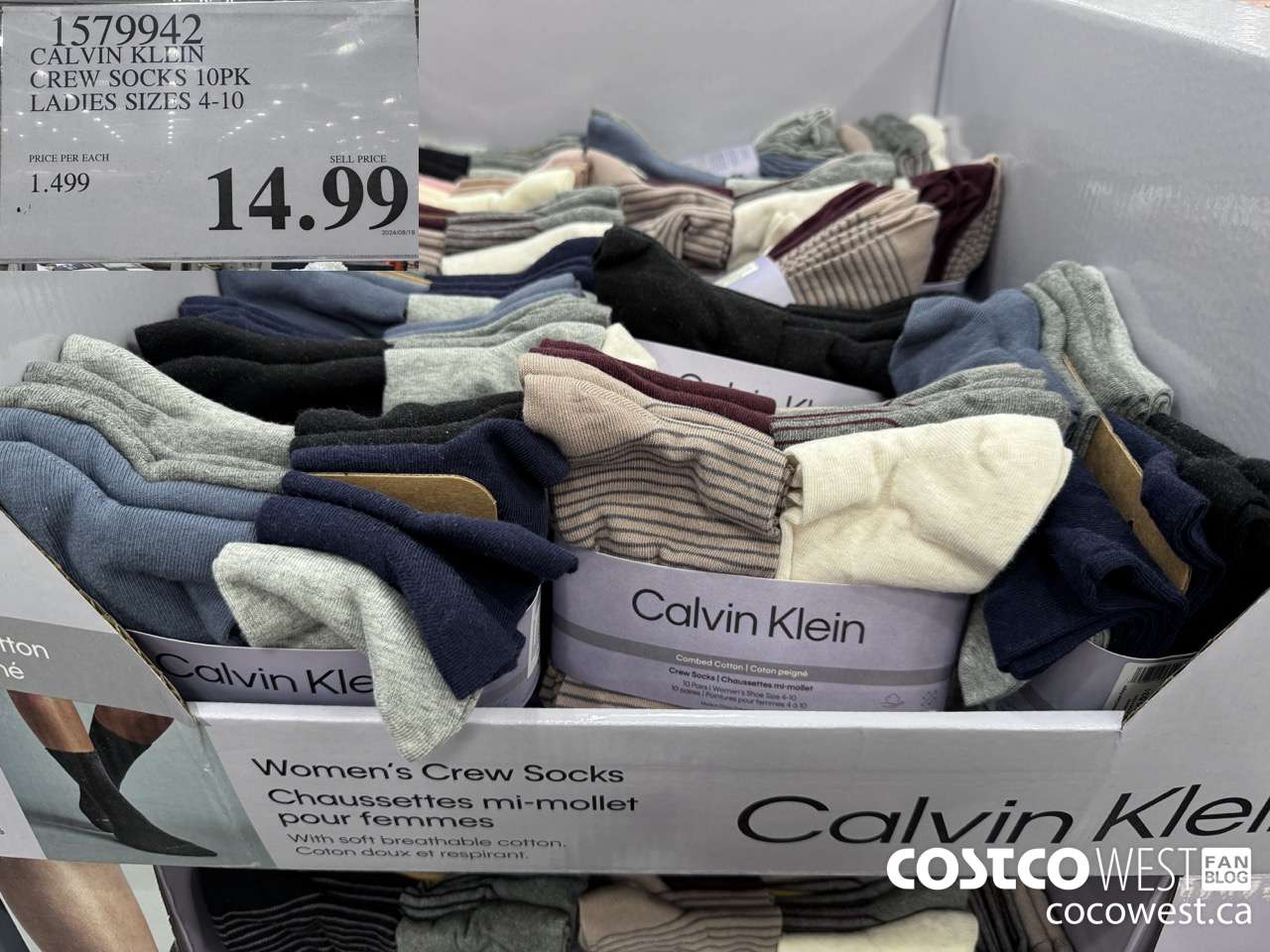 1579942 CALVIN KLEIN CREW SOCK 10PK LADIES SIZES 4-10 $14.99