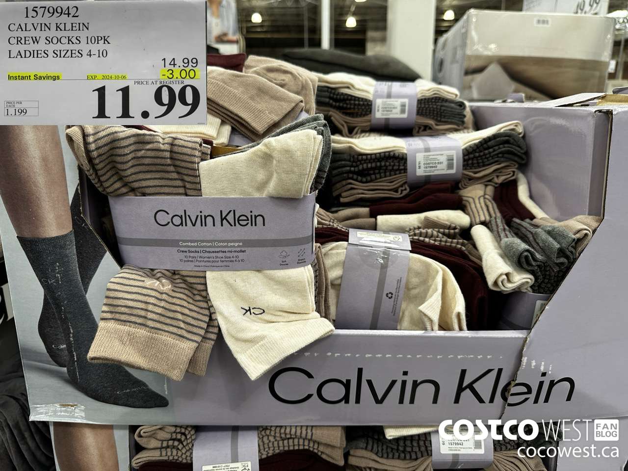 1579942 CALVIN KLEIN CREW SOCK 10PK LADIES SIZES 4-10 ($3.00 INSTANT SAVINGS EXPIRES ON 2024-10-06) $11.99