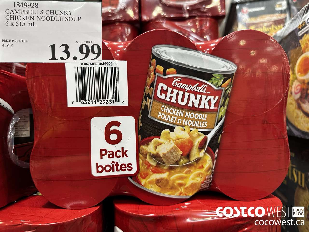 1849928 CAMPBELLS CHUNKY CHICKEN NOODLE SOUP 6 X 515ML $13.99