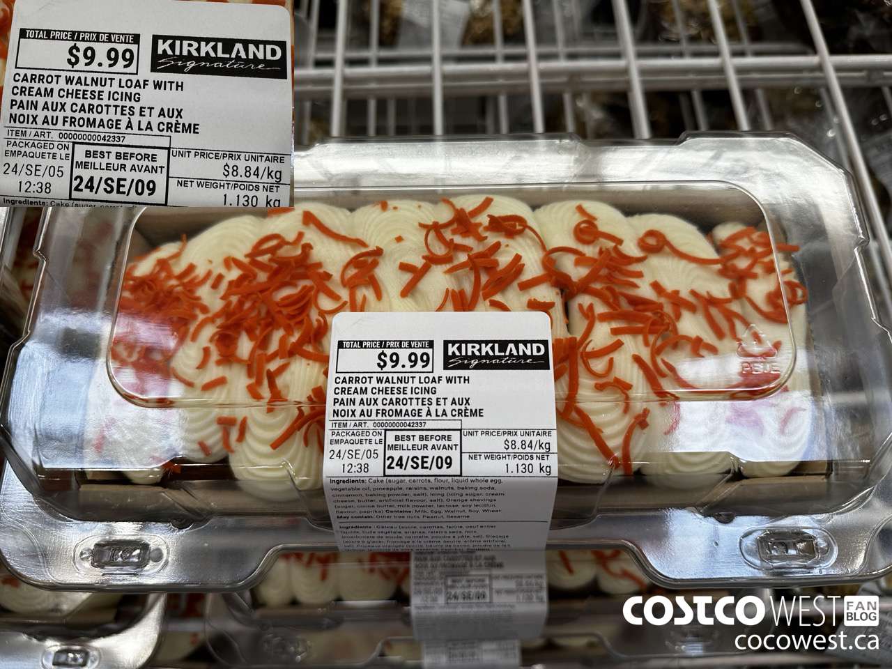 42337 CARROT WALNUT LOAF WITH CREAM CHEESE ICING $9.99