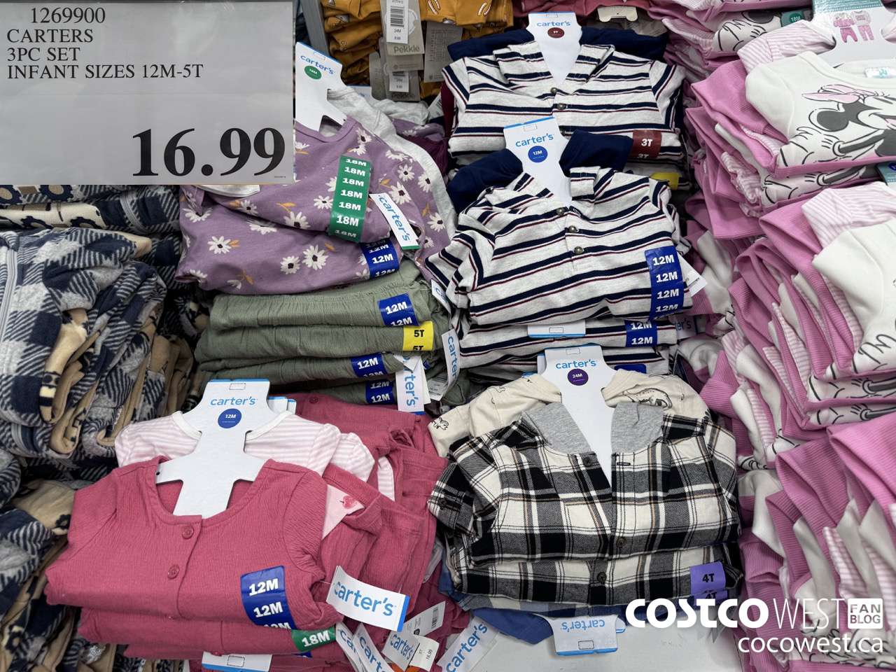 1269900 CARTERS 3PC SET INFANT SIZES 12M-5T $16.99
