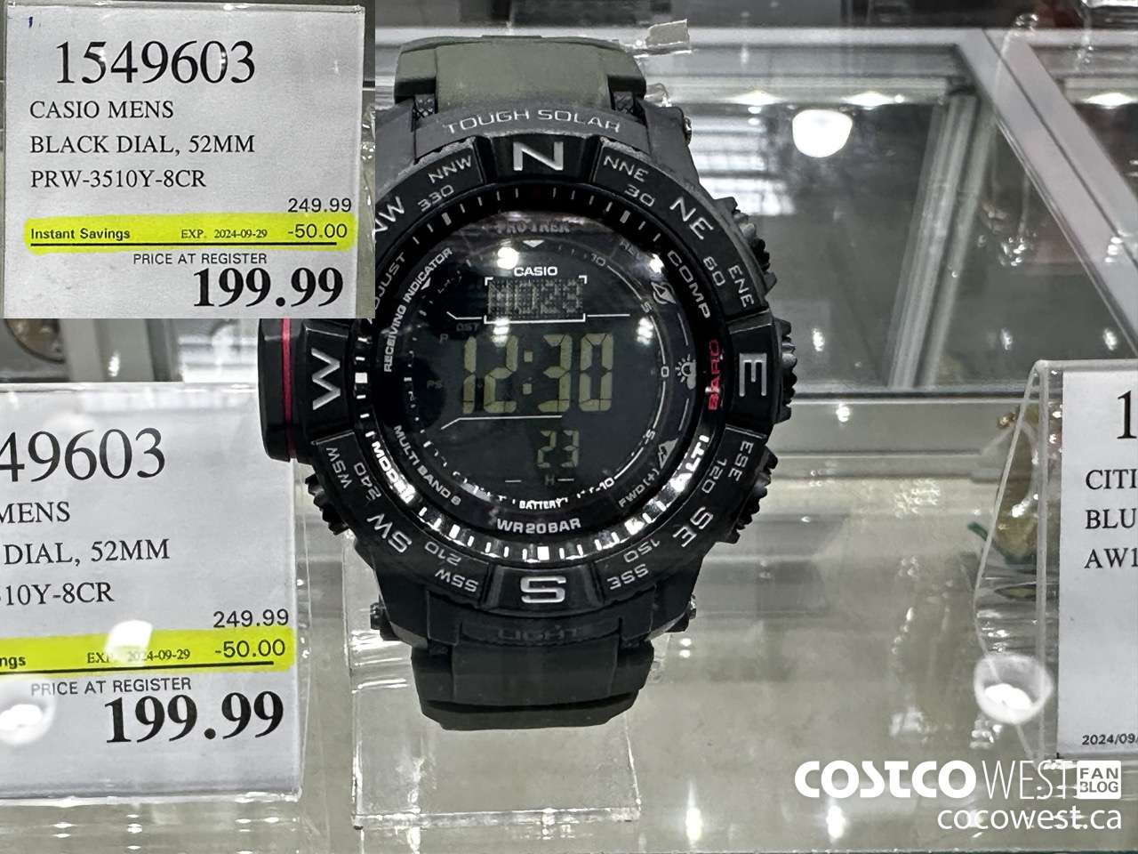 1549603 CASIO MENS BLACK DIAL, 52MM PRW-3510Y-8CR ($50.00 INSTANT SAVINGS EXPIRES ON 2024-09-29) $199.99