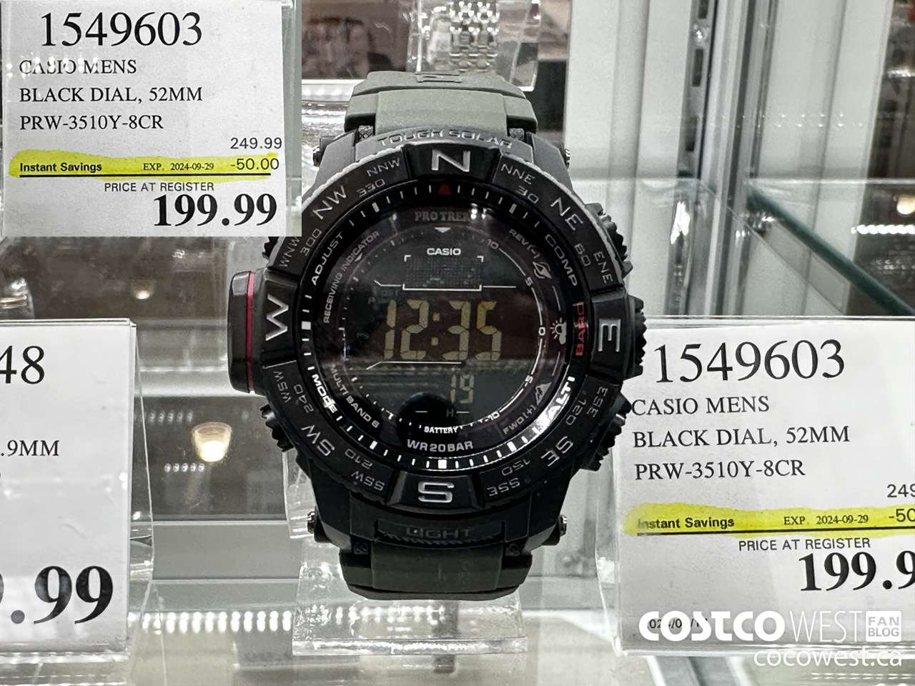 1549603 CASIO MENS BLACK DIAL, 52MM PRW-3510Y-8CR ($50.00 INSTANT SAVINGS EXPIRES ON 2024-09-29) $199.99