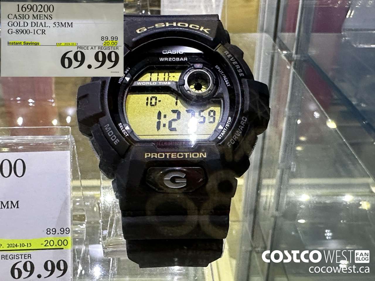 1690200 CASIO MENS GOLD DIAL, 53MM G-8900-1CR ($20.00 INSTANT SAVINGS EXPIRES ON 2024-10-13) $69.99