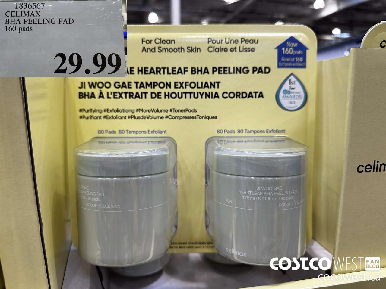 1836567 CELIMAX BHA PEELING PAD 160 PADS $29.99