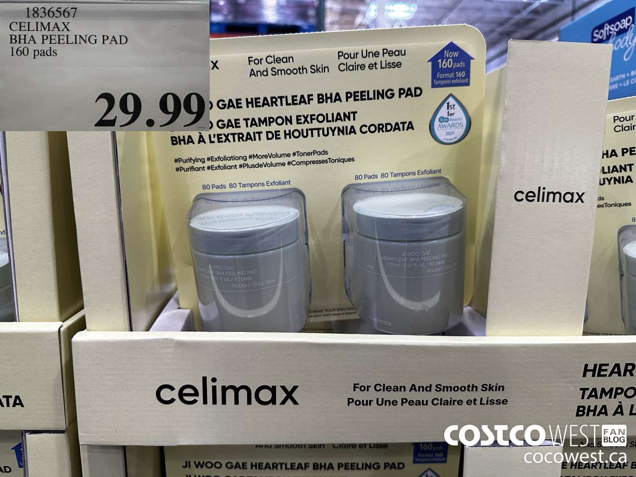 1836567 CELIMAX BHA PEELING PAD 160 PADS $29.99
