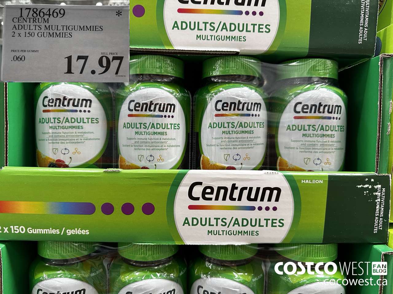 1786469 CENTRUM ADULTS MULTIGUMMIES 2 X 150 GUMMIES $17.97