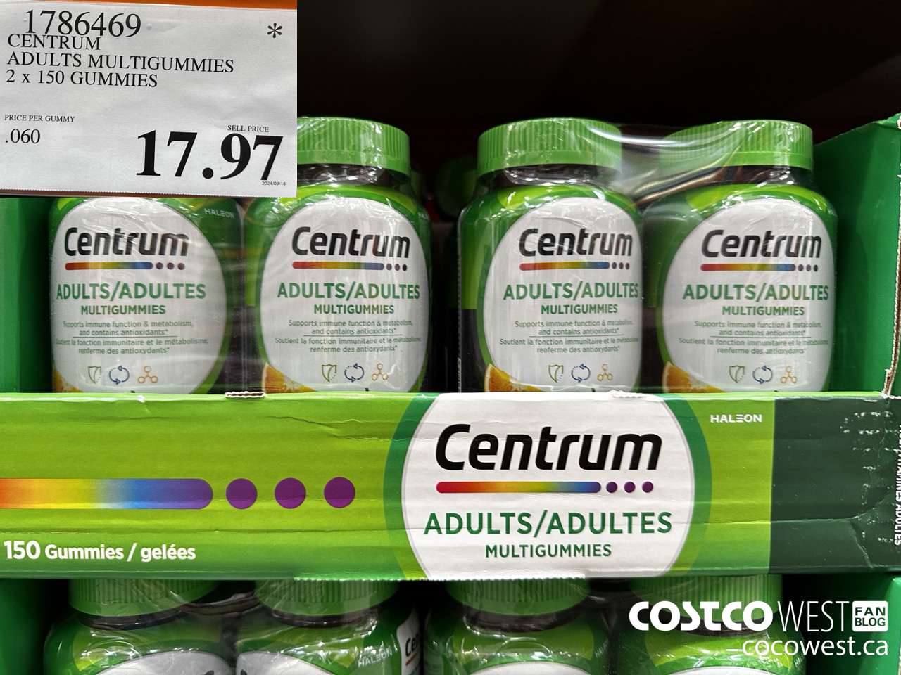 1786469 CENTRUM ADULTS MULTIGUMMIES 2 X 150 GUMMIES $17.97