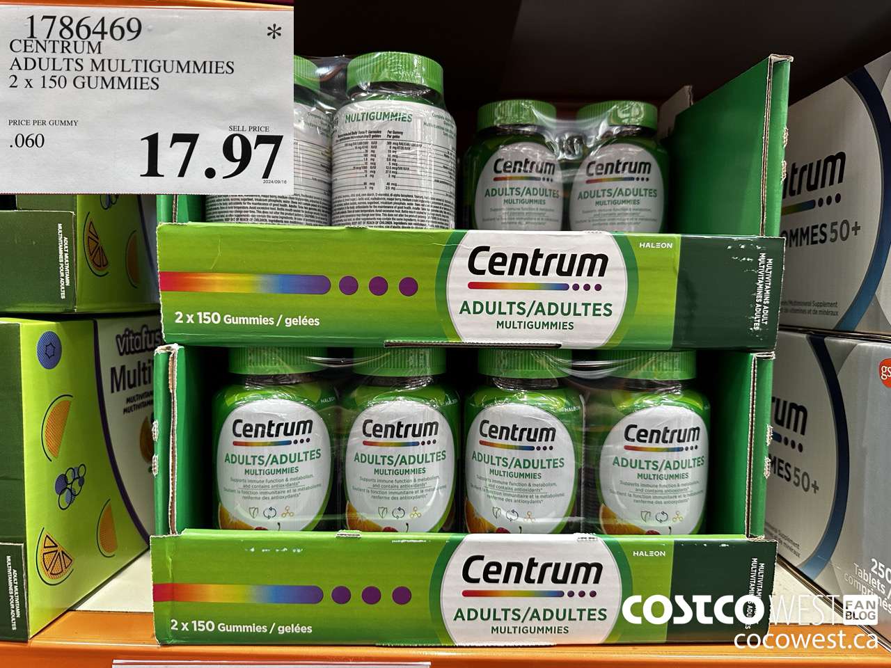 1786469 CENTRUM ADULTS MULTIGUMMIES 2 X 150 GUMMIES $17.97