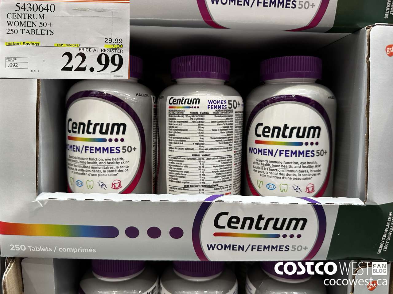 5430640 CENTRUM WOMEN 50+ 250 TABLET ($7.00 INSTANT SAVINGS EXPIRES ON 2024-09-15) $22.99