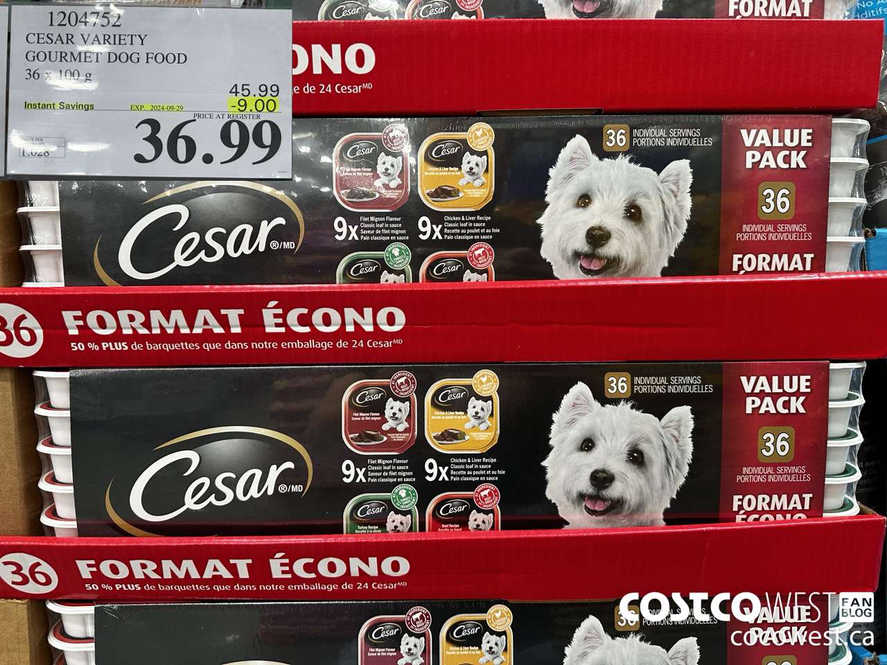 1204752 CESAR VARIETY GOURMET DOG FOOD 36 x 100 g ($9.00 INSTANT SAVINGS EXPIRES ON 2024-09-29) $36.99