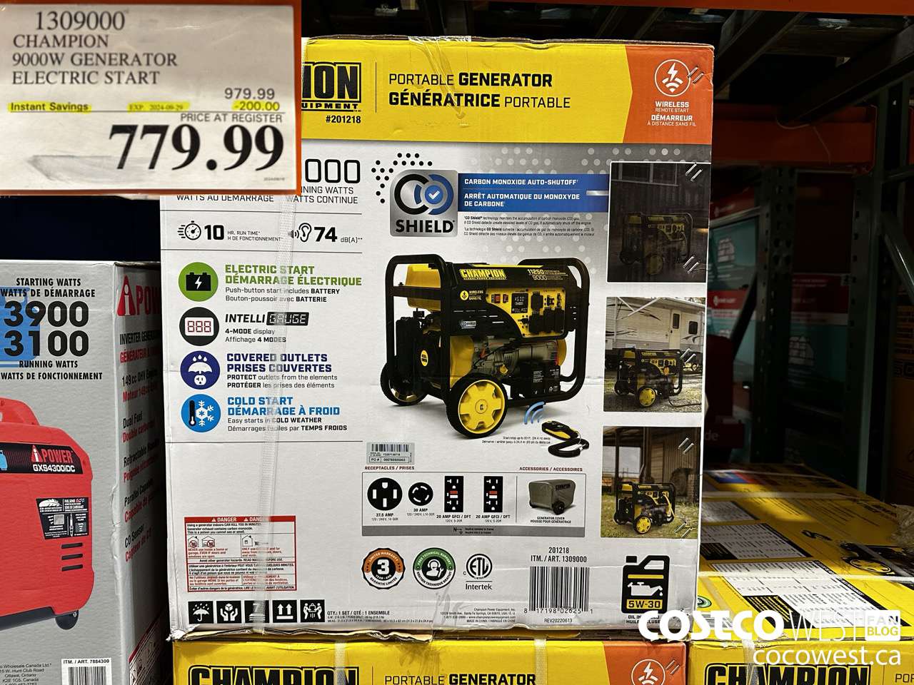1309000 CHAMPION 9000W GENERATOR ELECTRIC START ($200.00 INSTANT SAVINGS EXPIRES ON 2024-09-29) $779.99