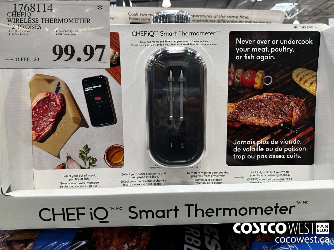 1768114 CHEFIQ WIRELESS THERMOMETER 2 PROBES $99.97